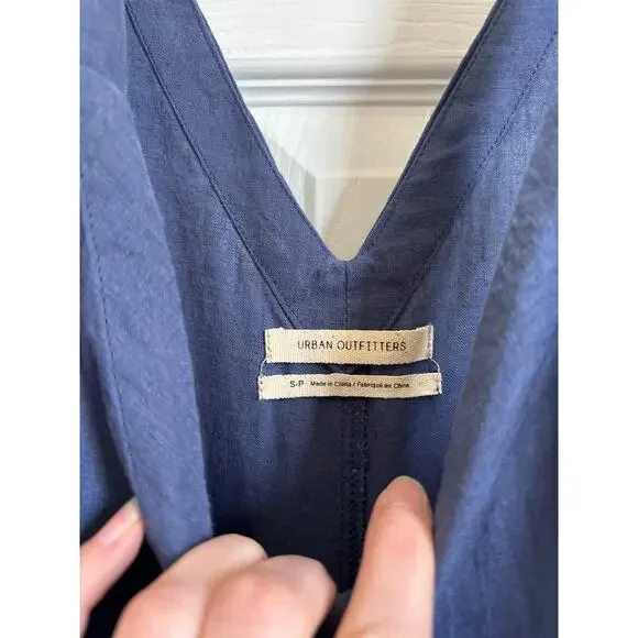 Urban Outfitters Marta Blue Linen Blend Sleeveless Jumper Size Small - Picture 5 of 8